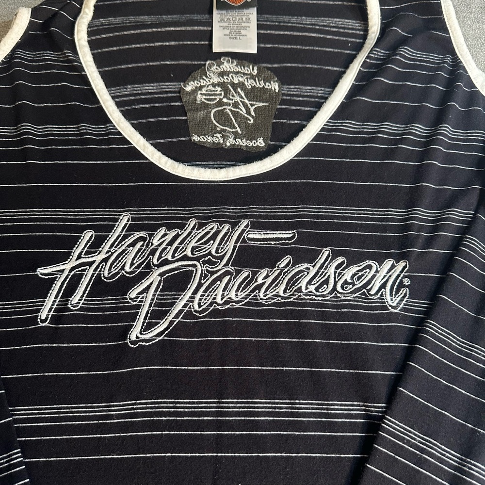 Harley Davidson Long Sleeve Stretch Top Sz L